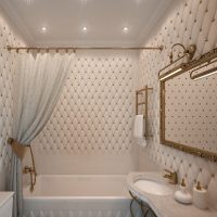 šviesaus stiliaus vonios kambario versija 5 kv.m nuotrauka