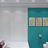 option of a bright bathroom interior 6 sq.m picture