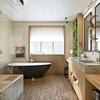 idée de beau design d'une grande photo de salle de bain