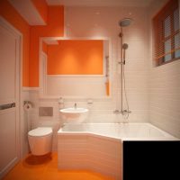 variante du design lumineux de la salle de bain avec baignoire d'angle