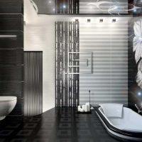 idée d'un beau style de salle de bain en noir et blanc