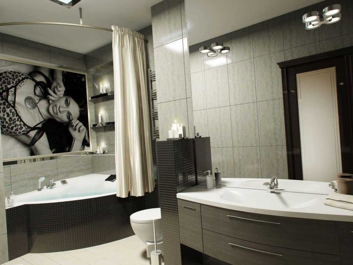 l'idée d'une belle salle de bain de style avec une baignoire d'angle