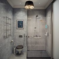 version of the modern bathroom interior 6 sq.m photo