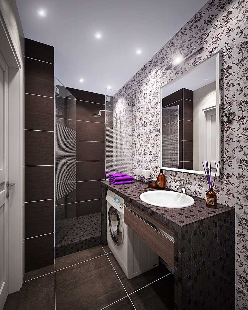 ideja par skaistu vannas istabas dizainu 6 kv.m platībā