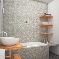 ideja par neparastu vannas istabas stilu 6 kv.m attēlā