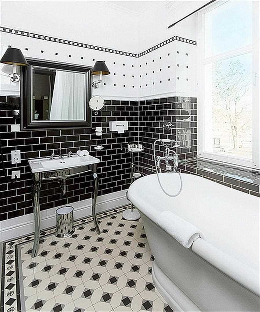 l'idée d'un beau design de salle de bain en noir et blanc