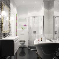 version du style lumineux de la salle de bain en noir et blanc