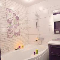 idée de design inhabituel d'une salle de bain avec une baignoire d'angle photo