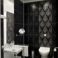 l'idée d'un style insolite de la salle de bain en noir et blanc