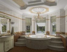 l'idée d'un intérieur de salle de bain insolite dans une photo de style classique