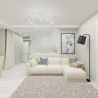 l'idée d'un intérieur lumineux de l'appartement dans des couleurs vives dans un style moderne photo