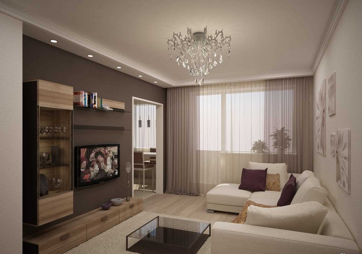 Un exemple de la conception lumineuse d'un appartement moderne de 65 m²