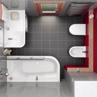 variant van de lichte stijl van de badkamer 5 m² foto