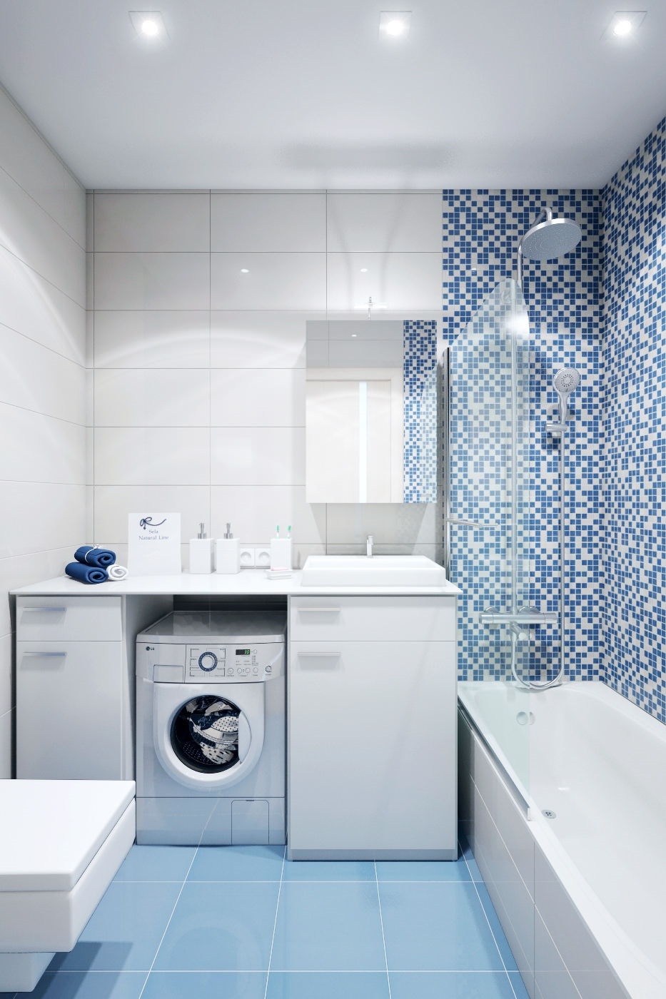opcija lijepog stila kupaonice od 5 m²