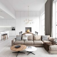 version du beau design du salon dans le style photo minimalisme