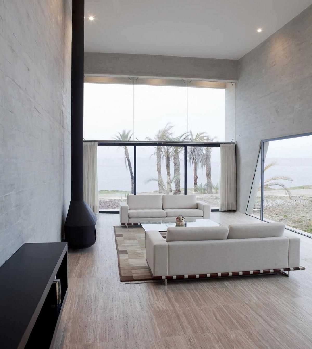 un exemple d'un beau décor de salon dans le style du minimalisme