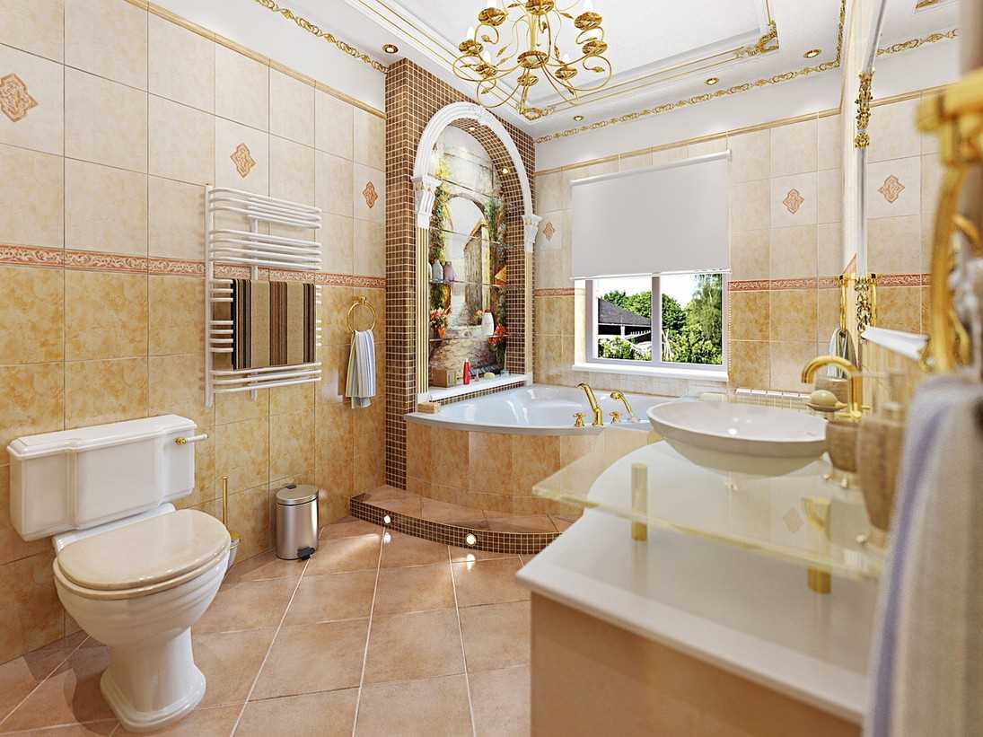 l'idea di un interno luminoso per il bagno in stile classico