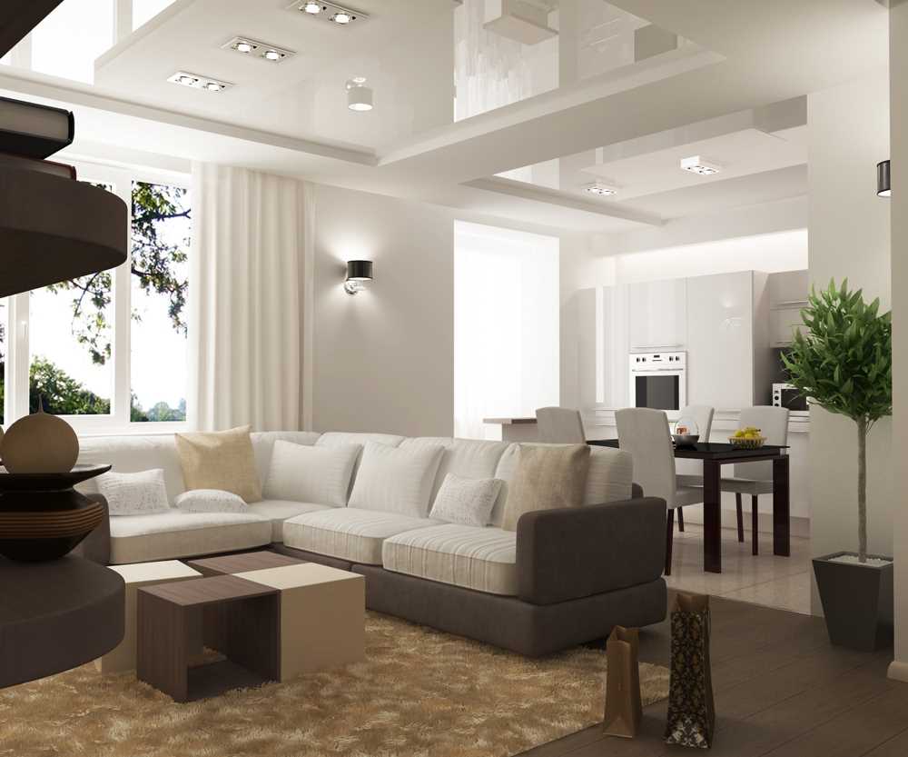 version du design inhabituel d'un appartement moderne de 65 m²