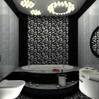 neįprasto stiliaus vonios kambario idėja 6 kv.m nuotrauka