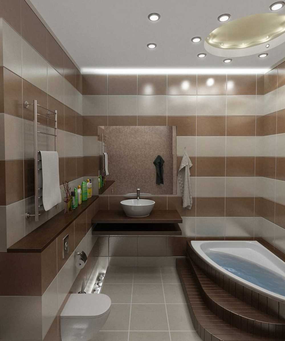 skaistā vannas istabas dizaina versija ar platību 6 kv.m