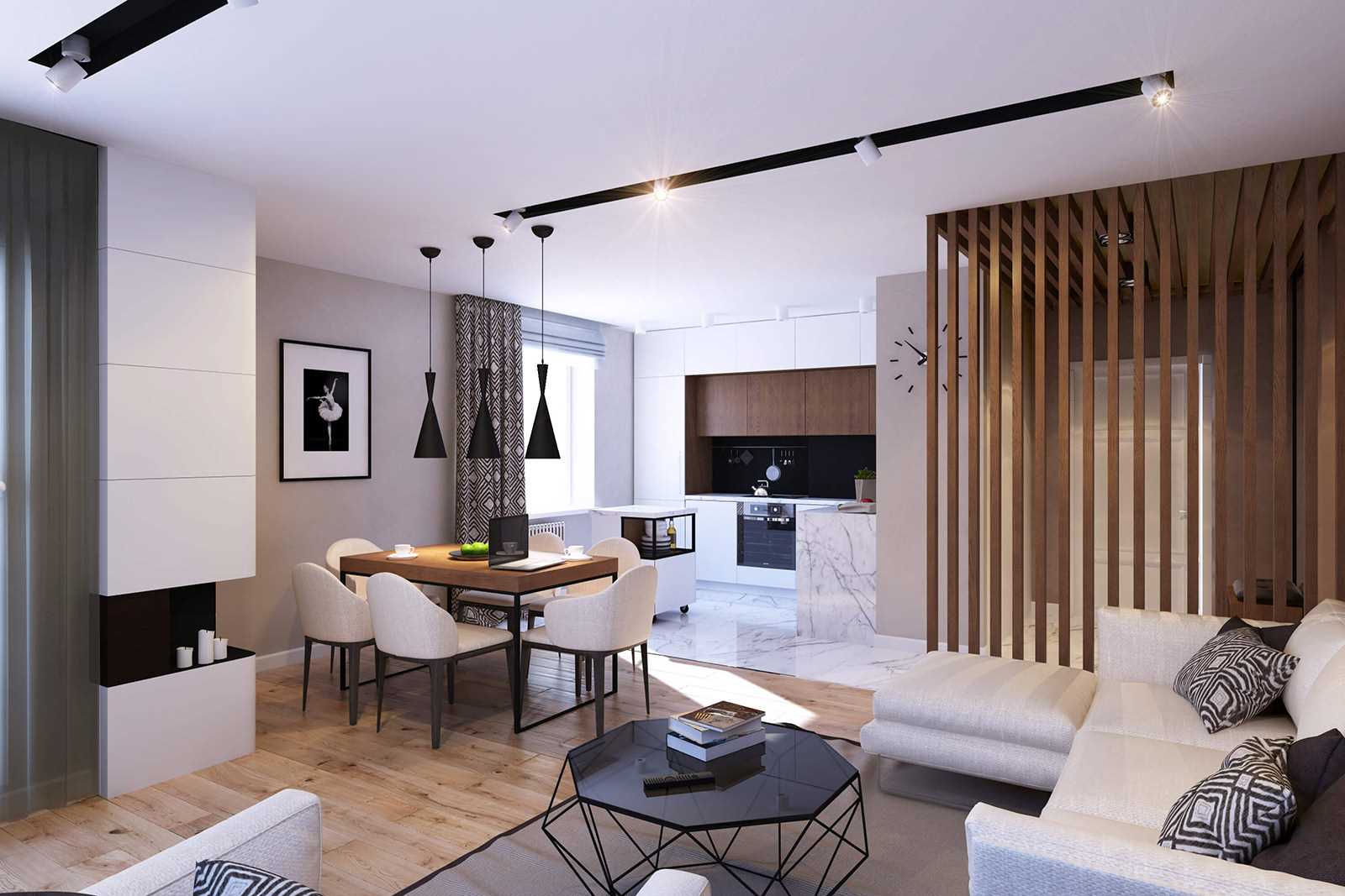 belle option de design d'un appartement moderne de 70 m2