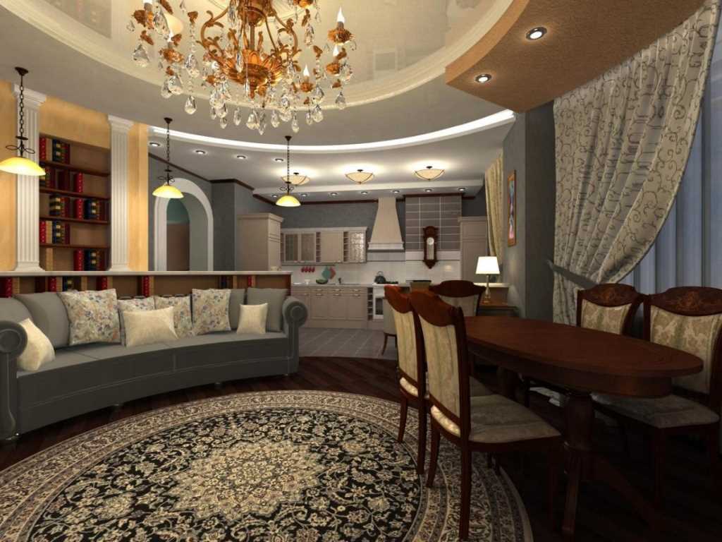 variant of the bright style of the living room 25 sq.m