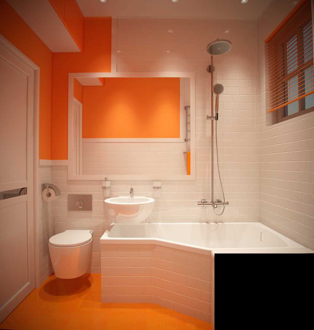 idea of ​​a modern style bathroom 2.5 sq.m