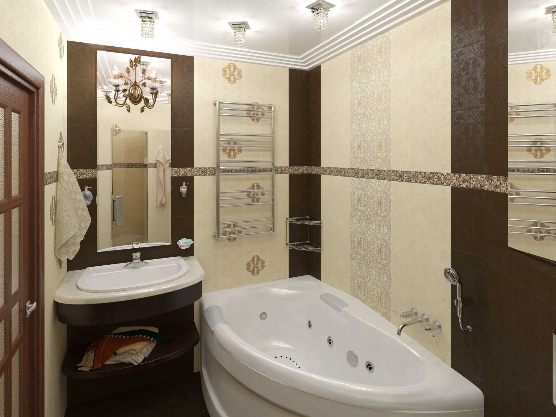 version du design inhabituel de la salle de bain 2,5 m²