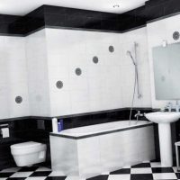 version d'une belle conception de salle de bain en photo noir et blanc