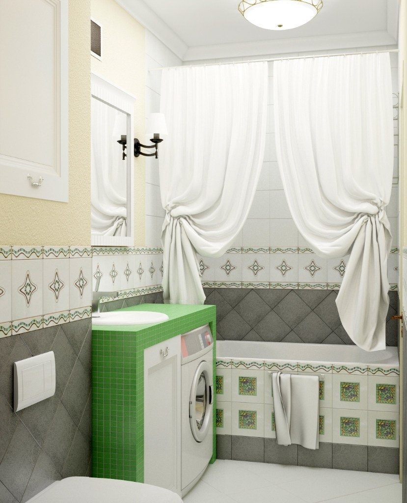 Un exemple d'une belle conception de salle de bain à Khrouchtchev