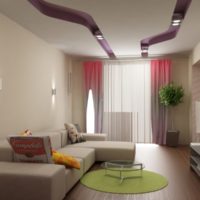 living room design 18 square meters with high ceilings