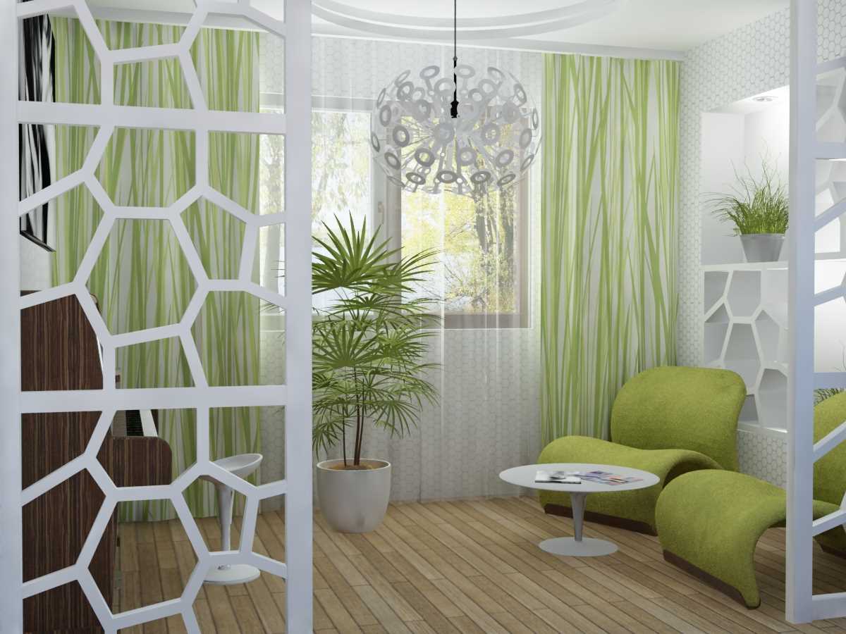 esempio dell'uso del verde in un bellissimo arredamento dell'appartamento