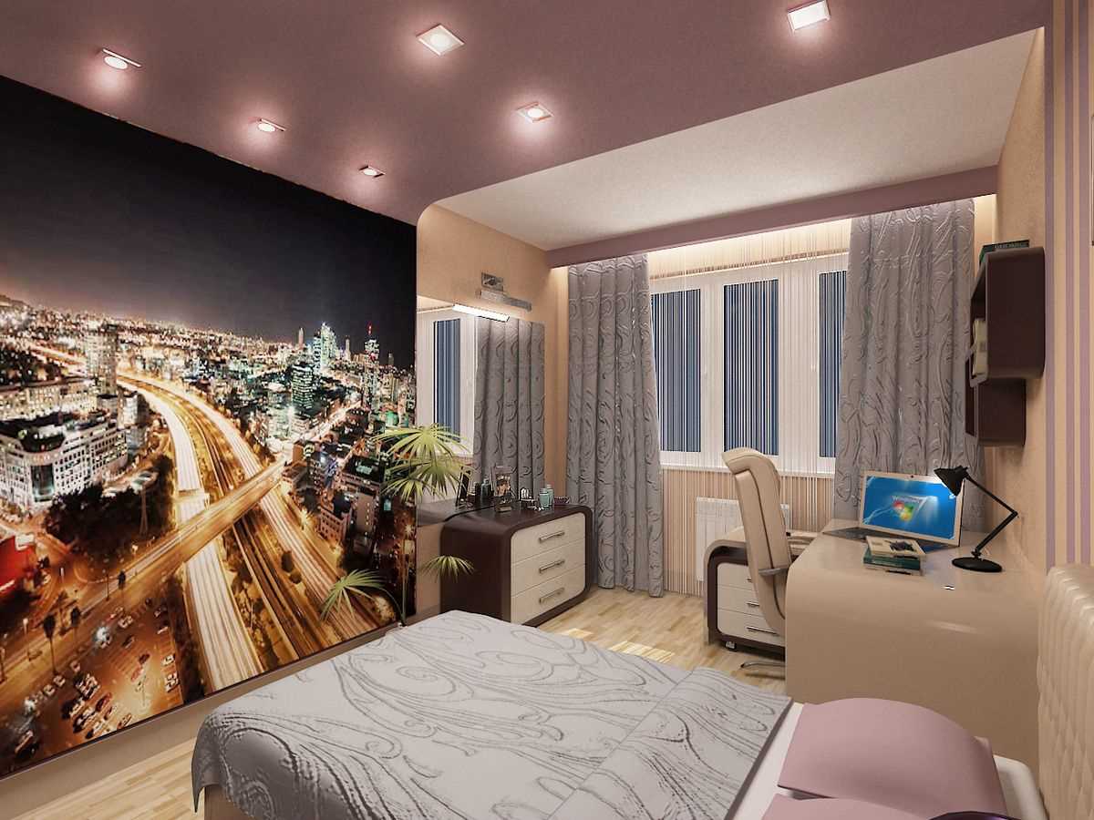 idea of ​​a light bedroom design for a girl in a modern style