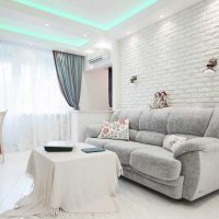 the idea of ​​a bright interior two-room apartment in Khrushchev picture