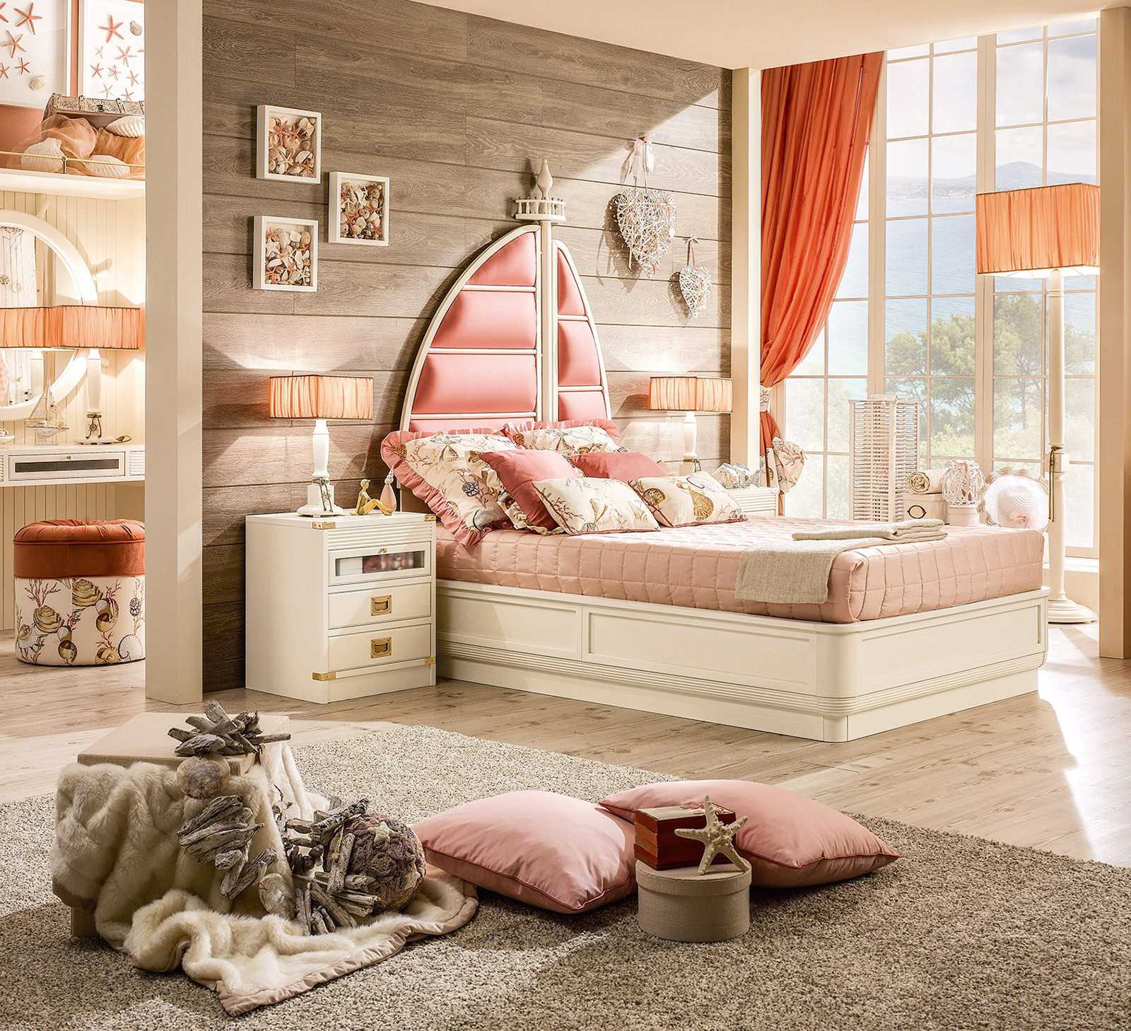 versione di un bellissimo design di una camera da letto per una ragazza in stile moderno