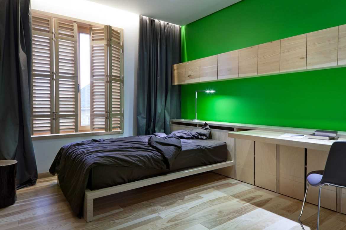 applicazione verde nel design appartamento luminoso