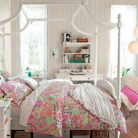 idea of ​​a bright bedroom decor for a girl in a modern style picture