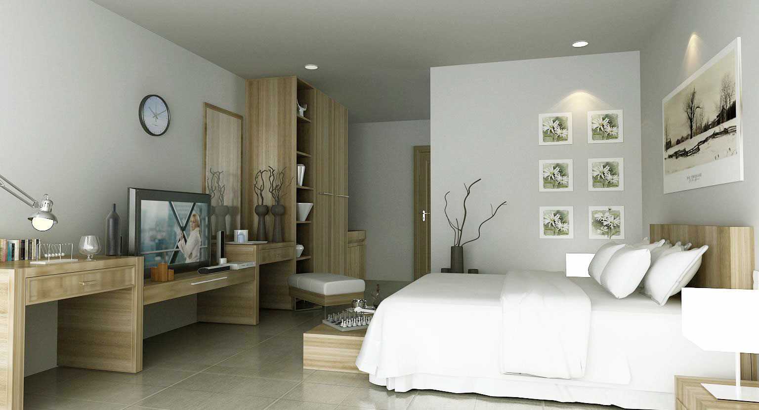 l'idea di un bellissimo interno camera da letto per una ragazza in stile moderno