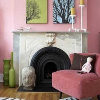 the idea of ​​using pink in an unusual room design picture