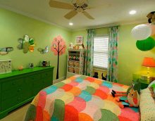 l'idea di usare il verde in un bellissimo appartamento interno