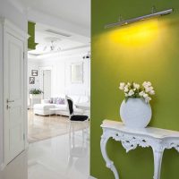 esempio dell'uso del verde in una foto di design di appartamento leggero