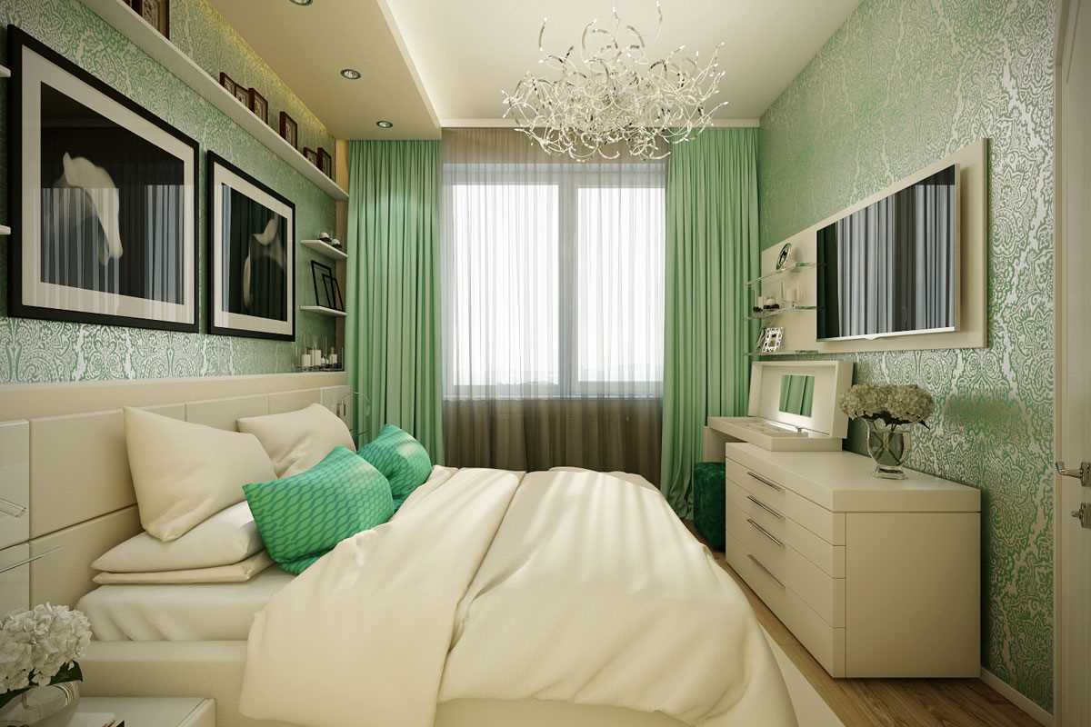 l'idea di usare il verde in un interno luminoso di un appartamento