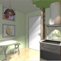 un esempio di una luminosa cucina interna di 9 mq foto