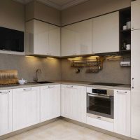 un exemple de style lumineux de la cuisine photo 14 m²