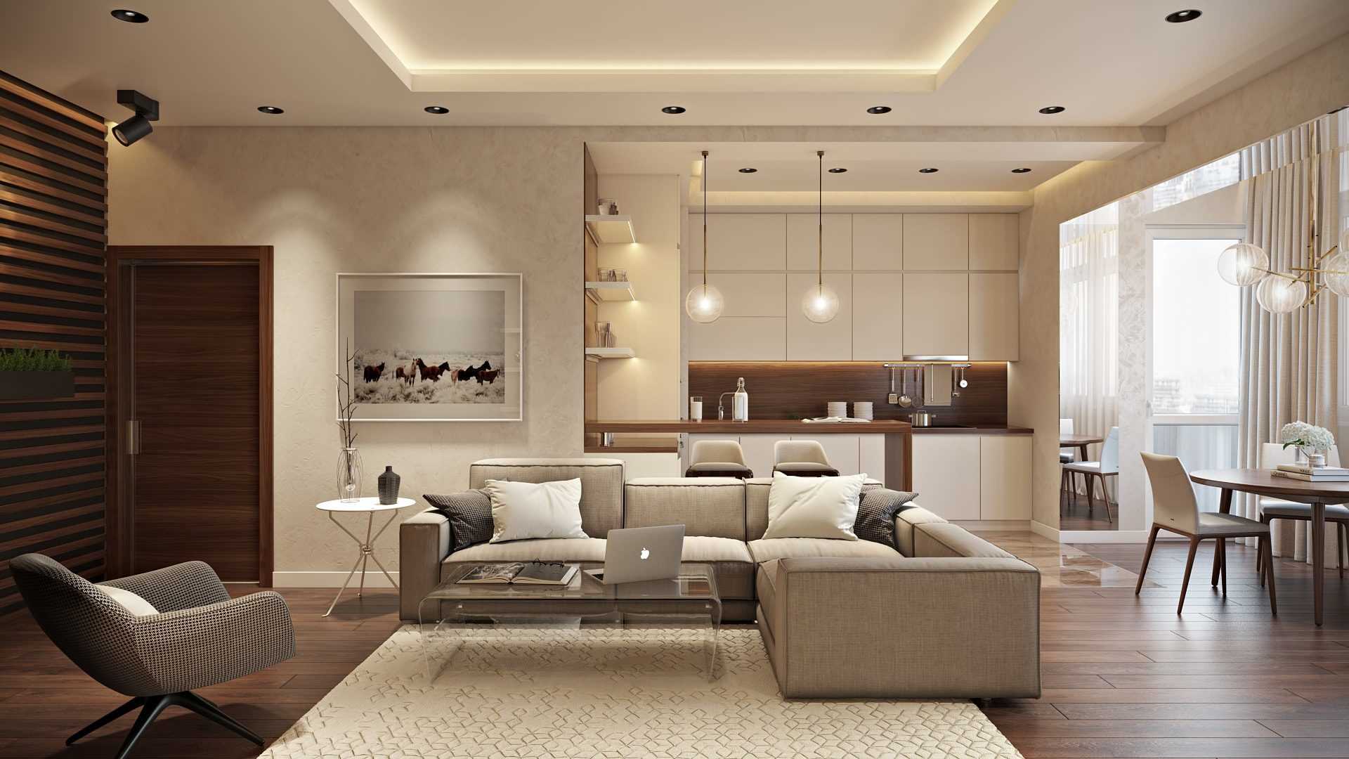 possibilità di utilizzare il design leggero in un bellissimo appartamento interno