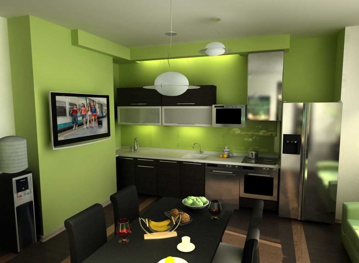 applicazione verde in un interno insolito dell'appartamento