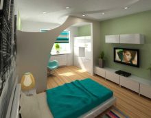 option salon lumineux de style chambre à coucher 20 m² photo