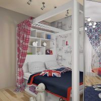 versione del brillante design di una camera da letto per una ragazza in una foto in stile moderno