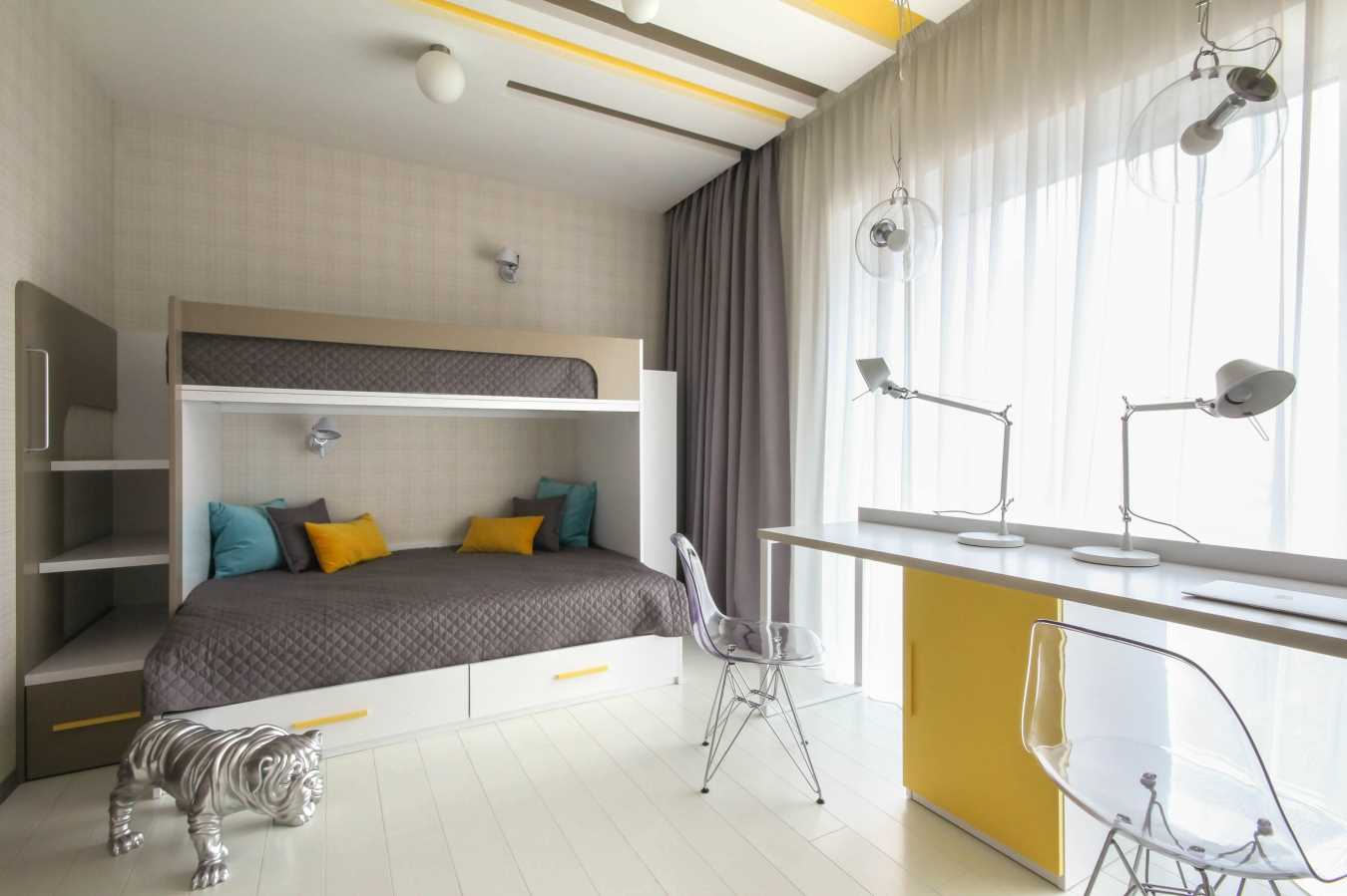version of the bright design of the bedroom for the girl in a modern style