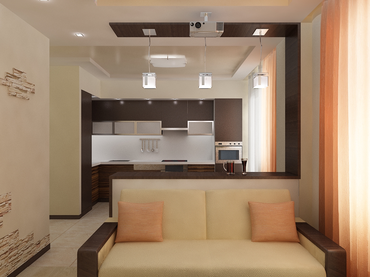 The idea of ​​light design one-bedroom apartment in Khrushchev